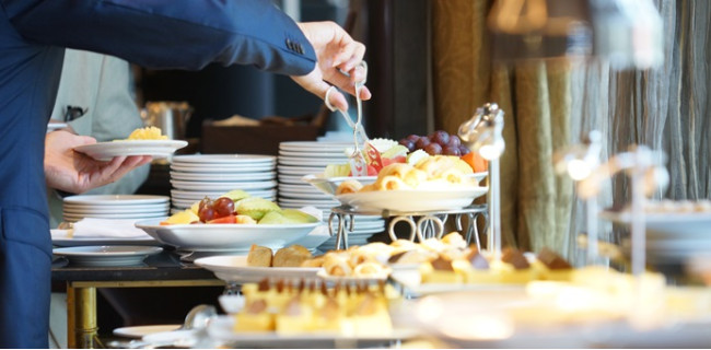 Corporate breakfast, 65 persons.